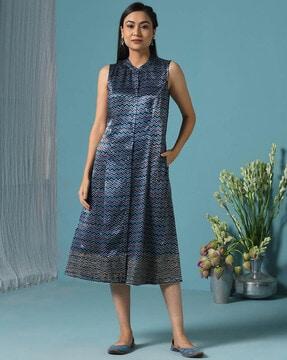 chevrons pattern a-line dress