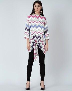 chevrons print a-line dress