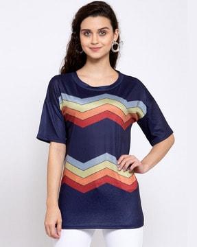 chevrons print crew-neck t-shirt