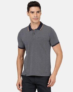 chevrons print slim fit polo t-shirt