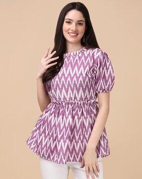 chevrons printed tailored fit top