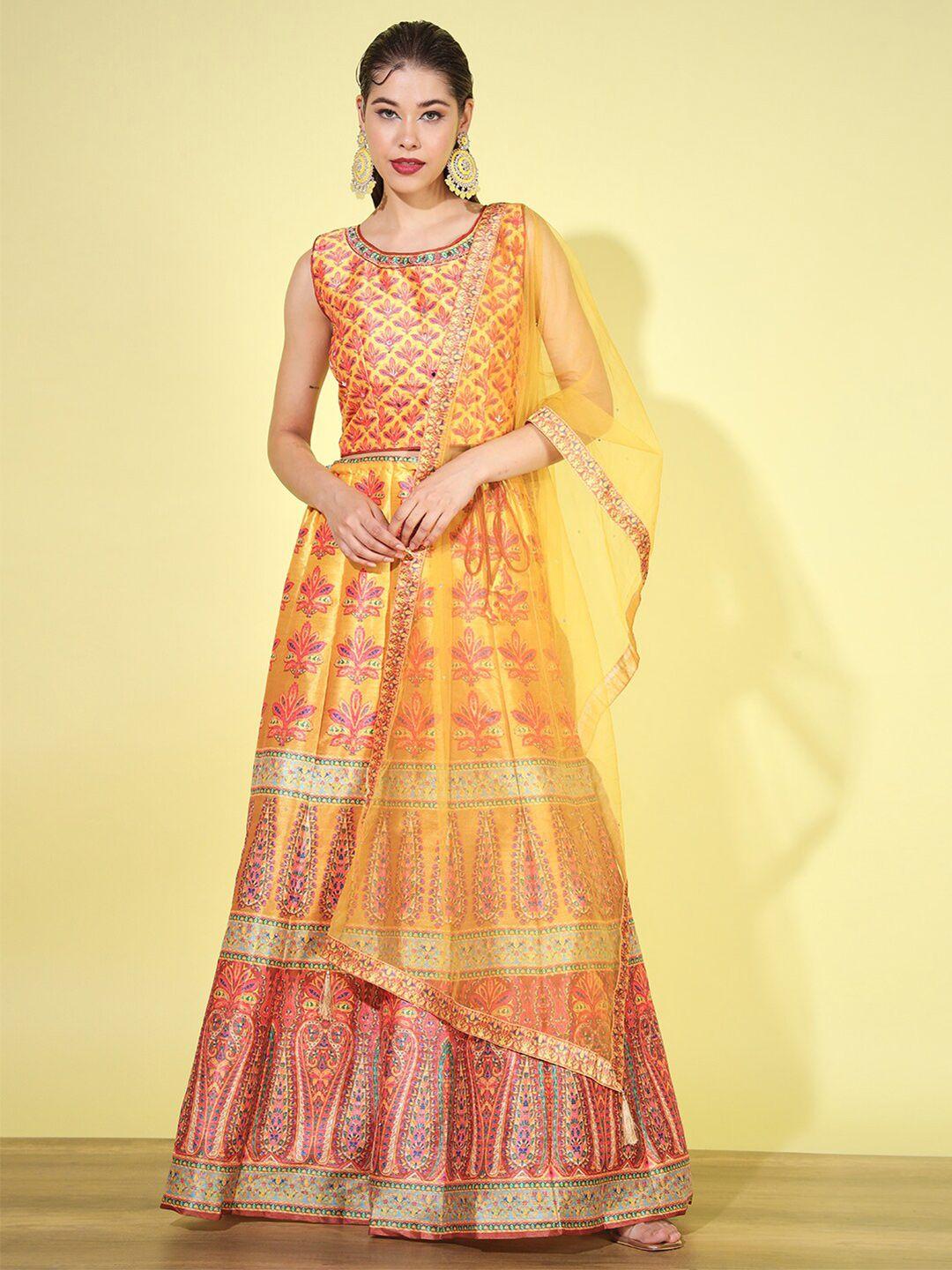 chhabra 555 printed lehenga with blouse & dupatta
