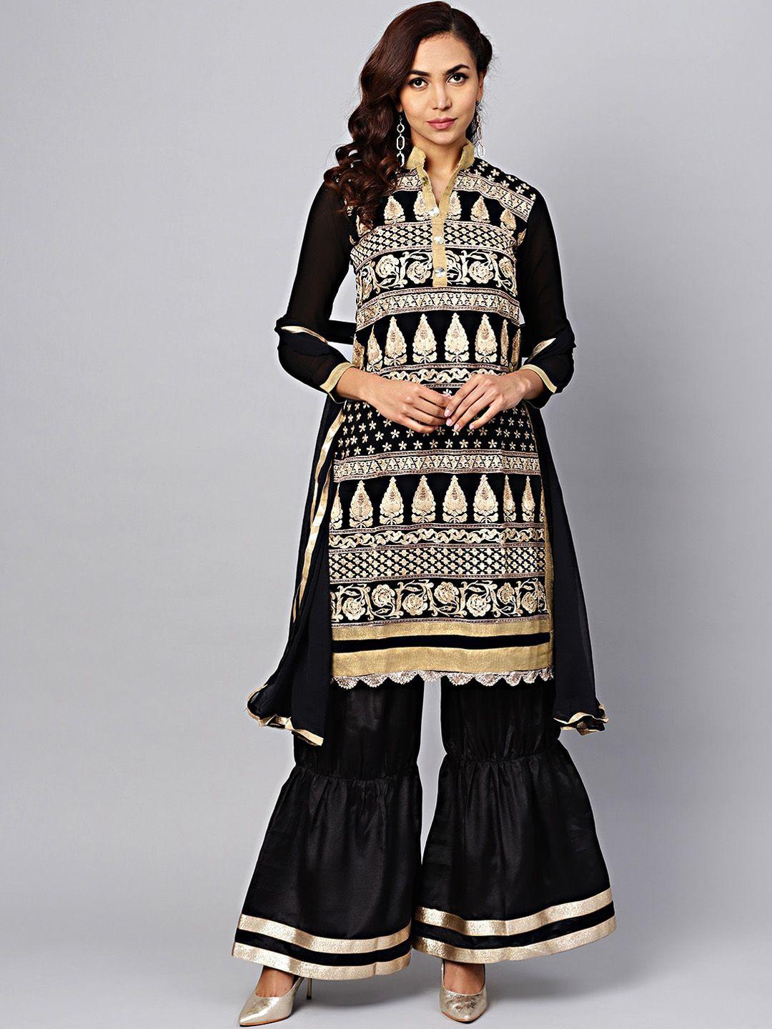 chhabra 555 women black embroidered kurta sets