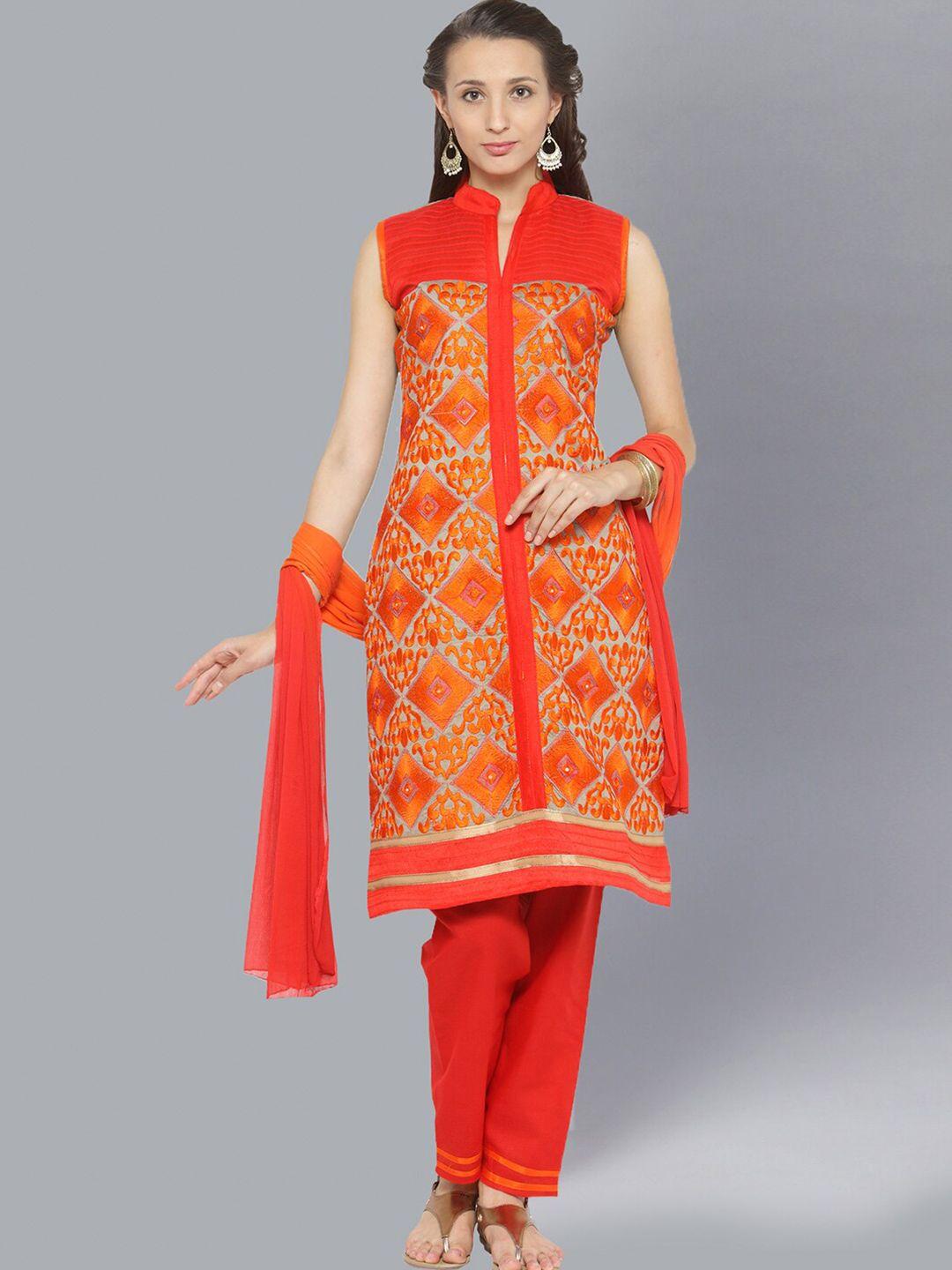 chhabra 555 women red dress material