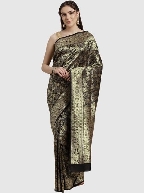 chhabra 555 black woven kanjiwaram saree with blouse