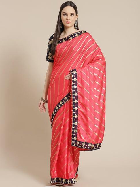 chhabra 555 coral embellished saree with blouse