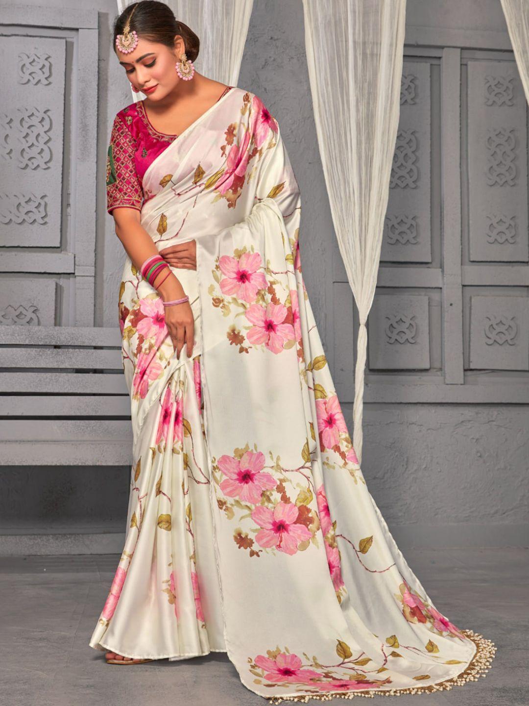 chhabra 555 floral printed satin sarees