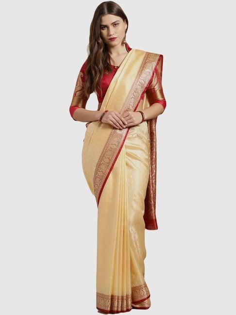 chhabra 555 golden woven saree with blouse