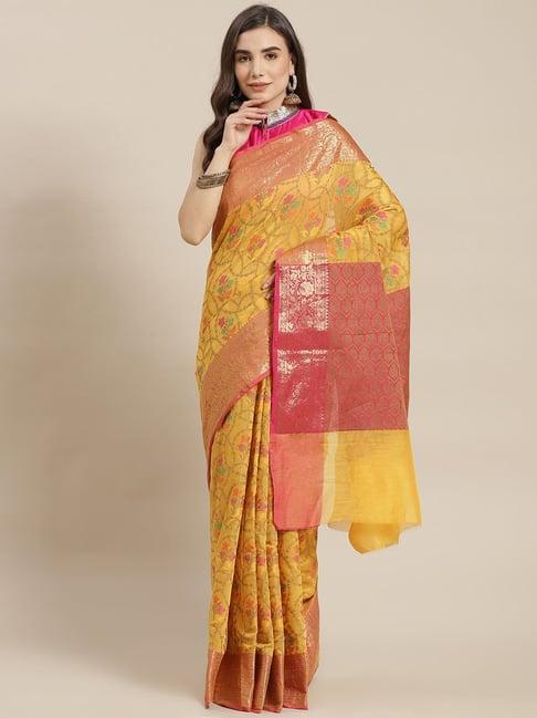 chhabra 555 mustard saree with blouse