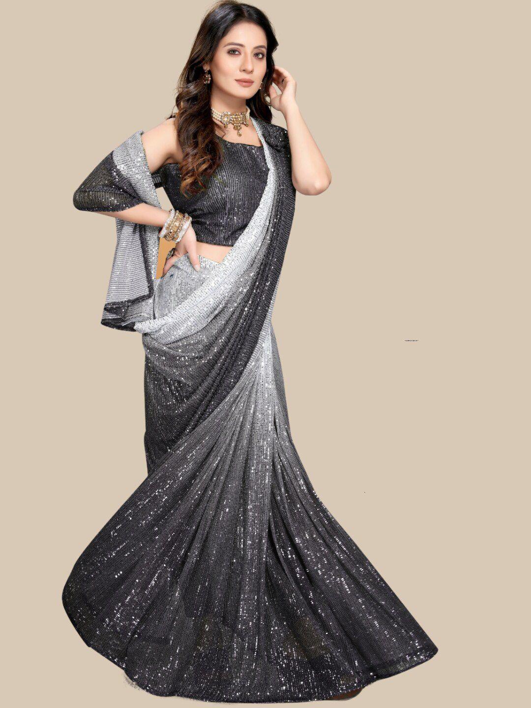 chhabra 555 ombre sequinned net saree