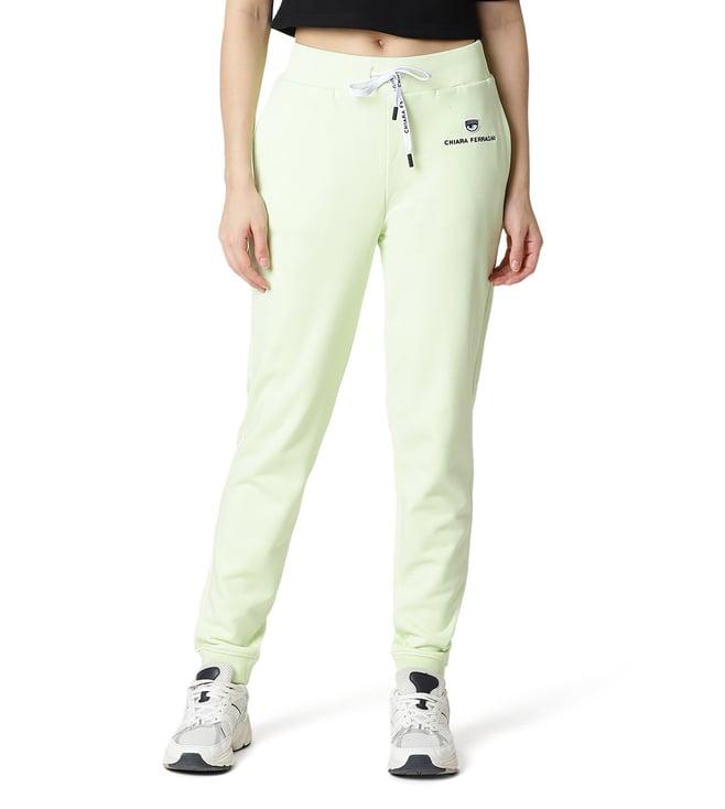 chiara ferragni lime cream logo classic regular fit joggers