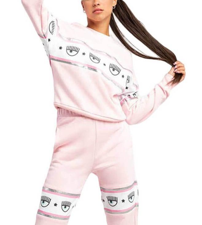 chiara ferragni pink 317 maxi logo mania regular fit sweatshirt