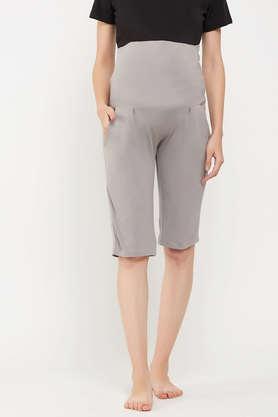chic basic maternity shorts in light grey - cotton - grey