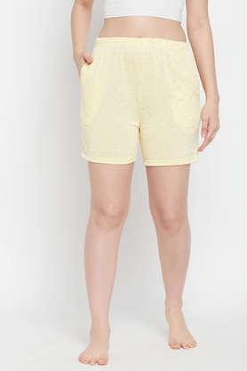 chic basic shorts in yellow melange - cotton - yellow