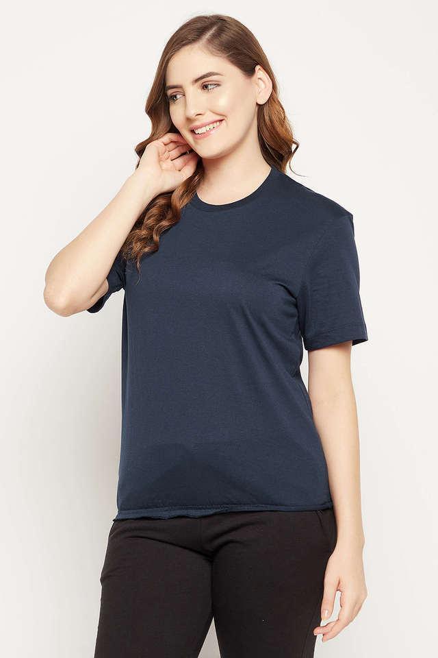 chic basic top in navy - cotton