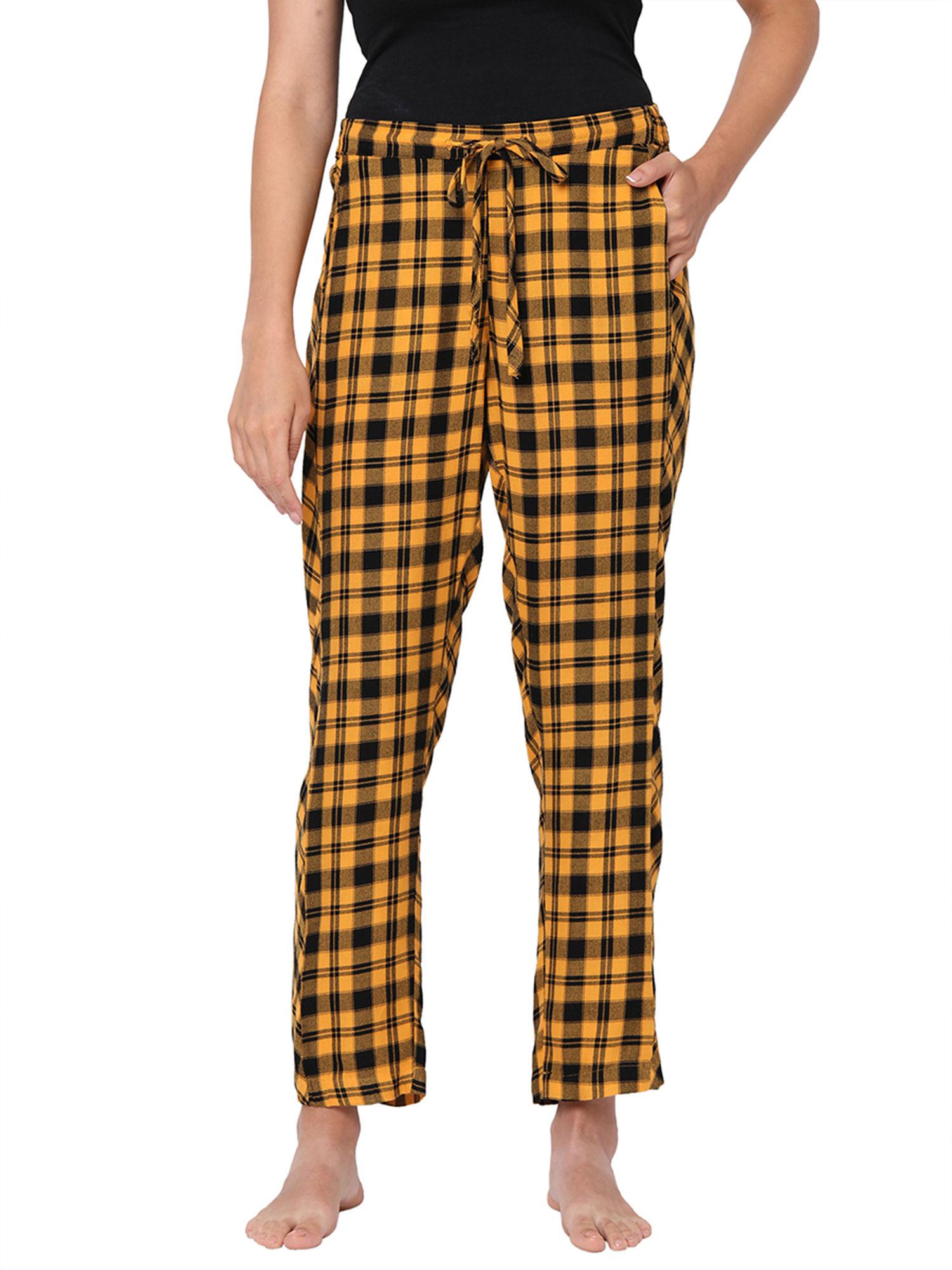 chic orange, black checked rayon pyjamas