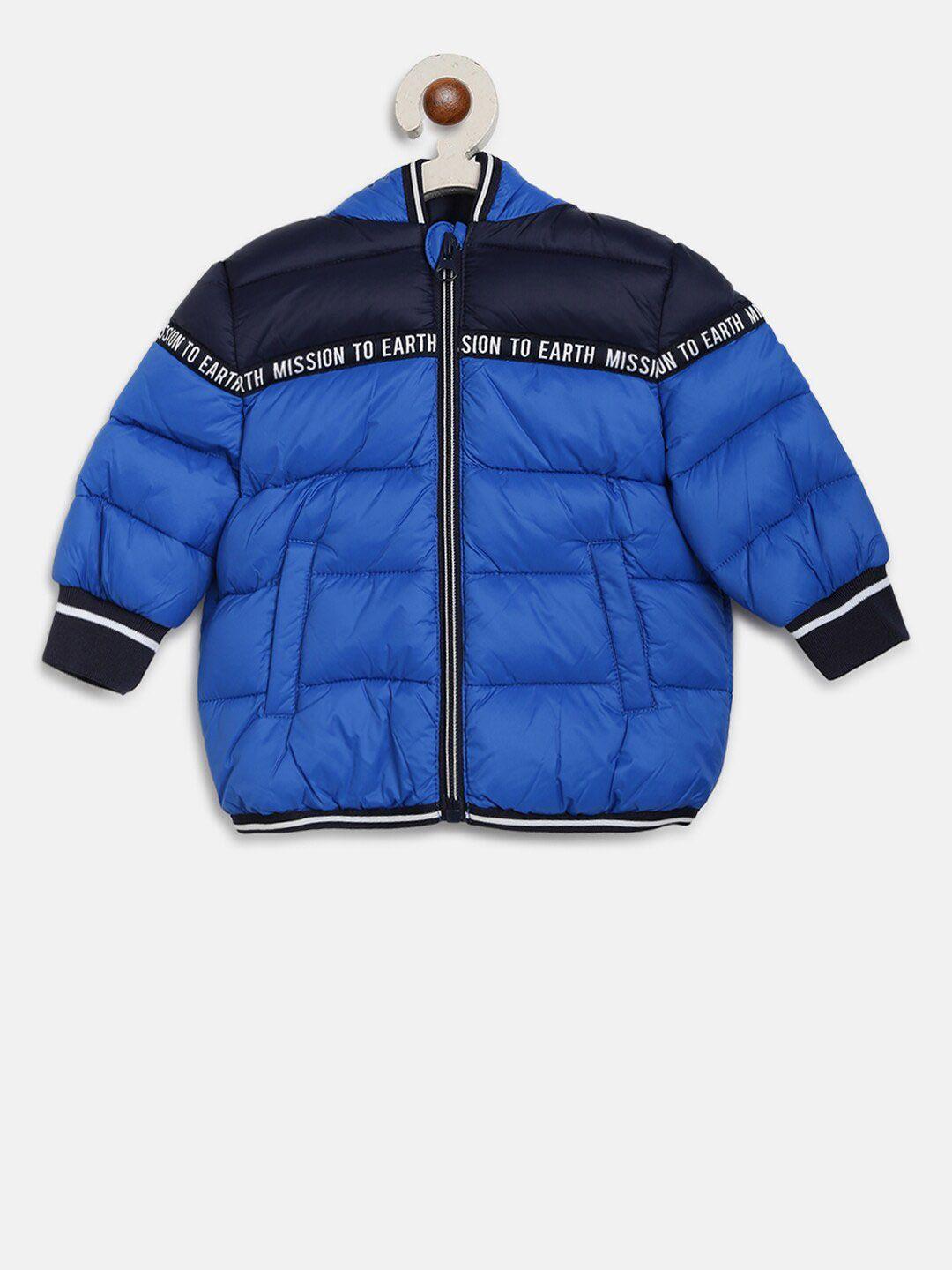 chicco boys blue colourblocked water resistant puffer jacket