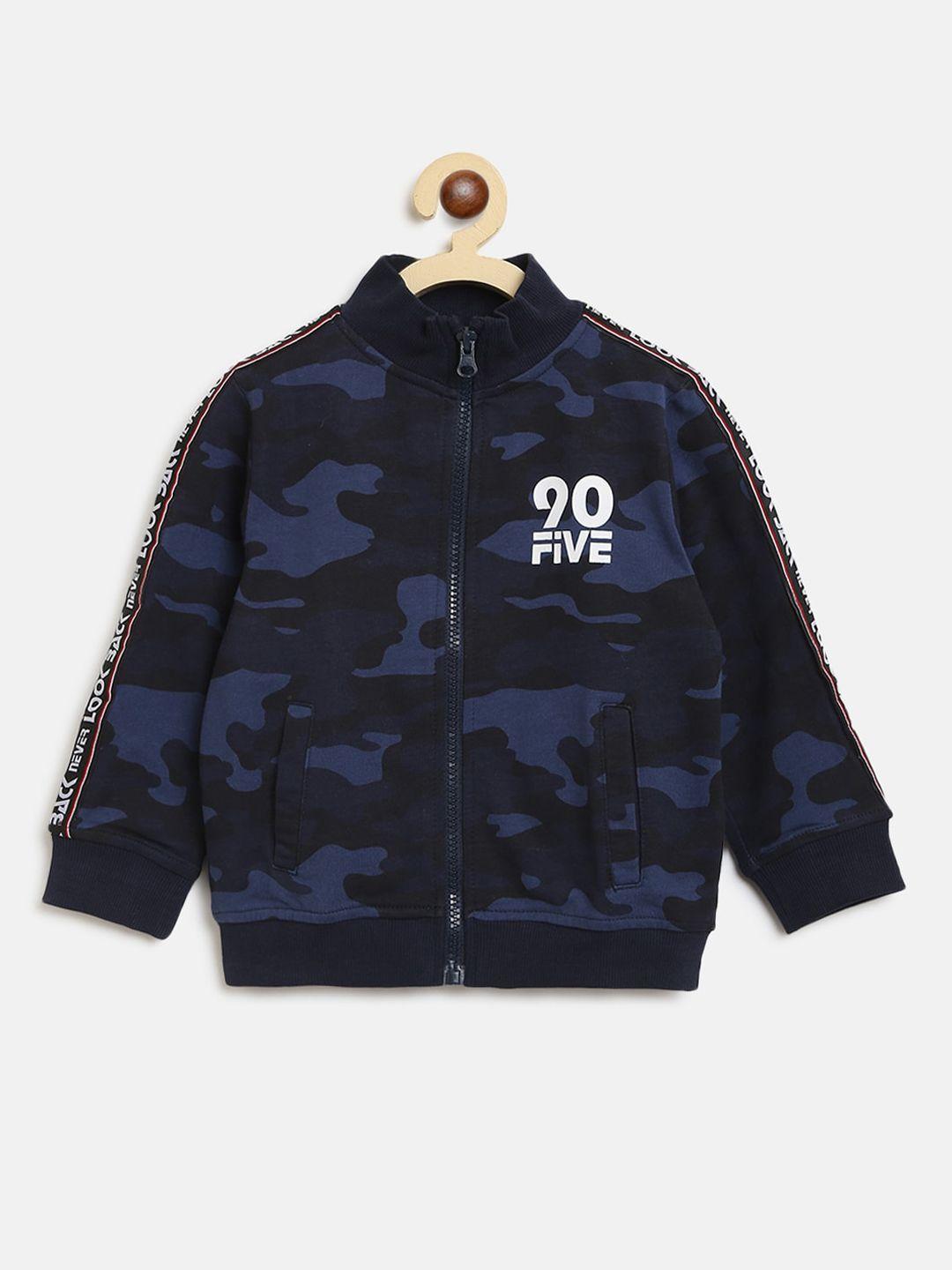 chicco boys navy blue & black camouflage printed cotton sustainable sweatshirt