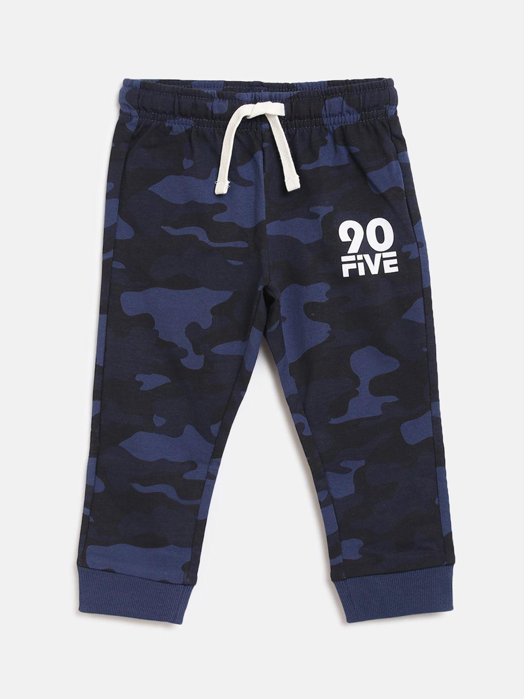chicco boys navy blue camouflage printed cotton sustainable joggers