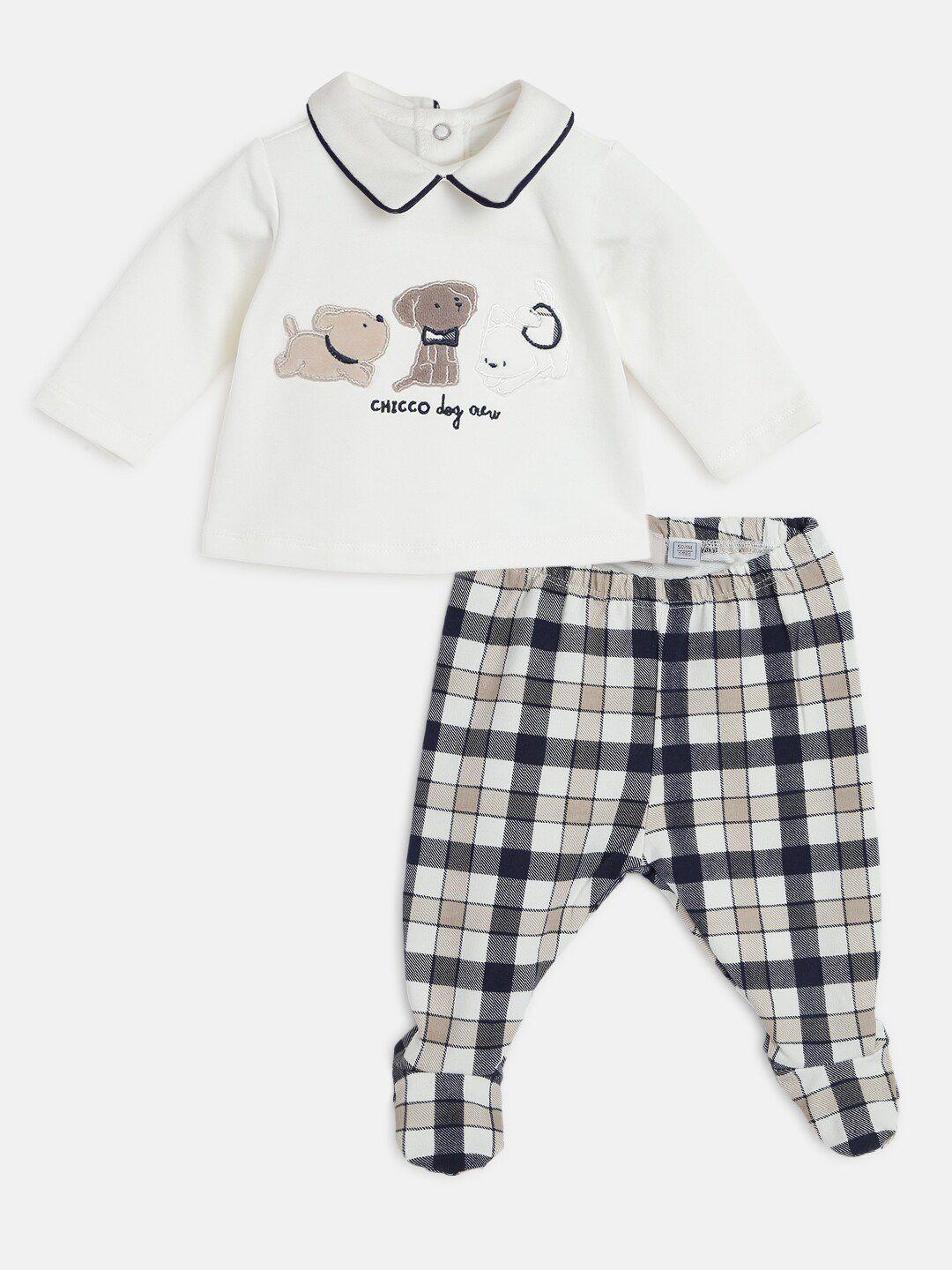 chicco boys printed t-shirt with trousers