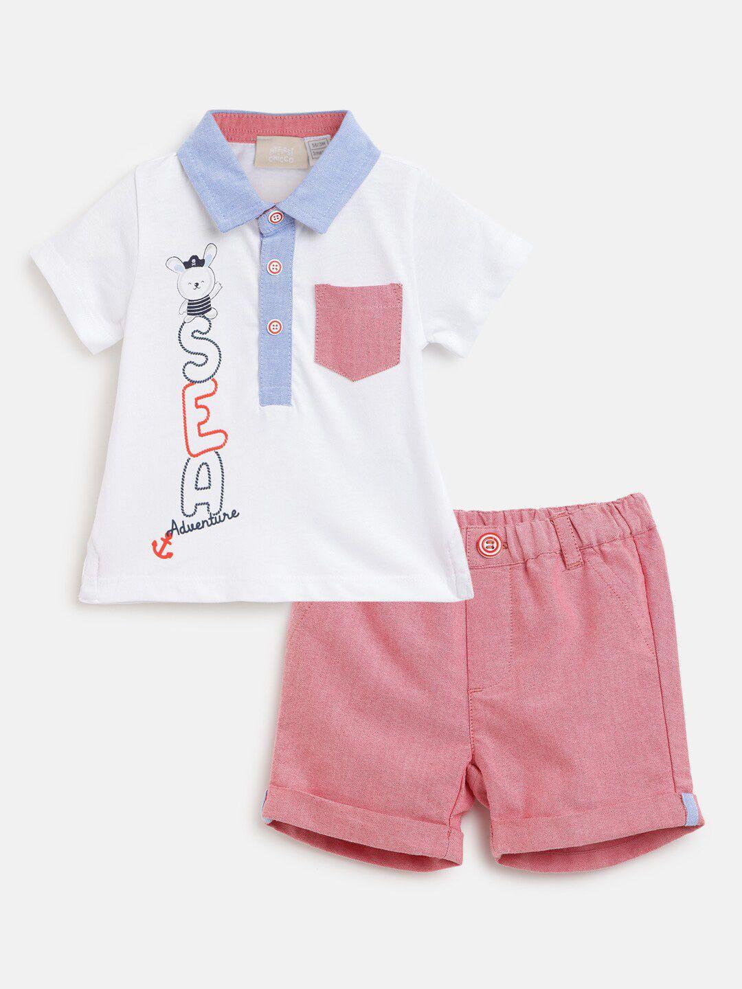 chicco-boys-typography-printed-pure-cotton-t-shirt-with-shorts
