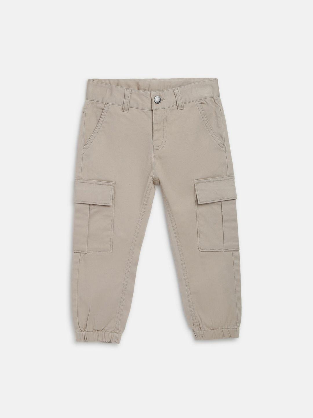 chicco infant boys beige comfort fit cotton cargo trousers