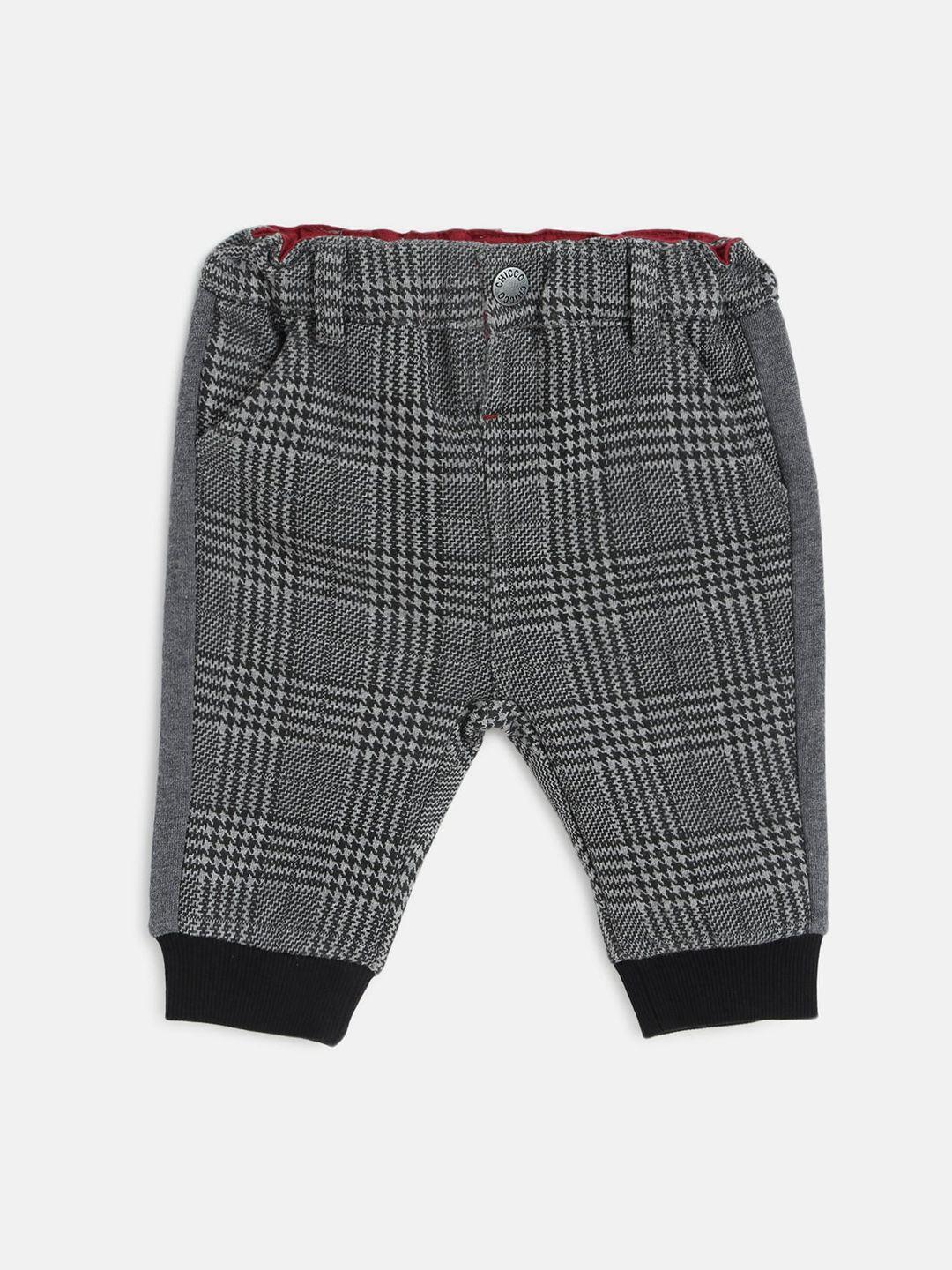 chicco infant boys comfort checked cotton joggers