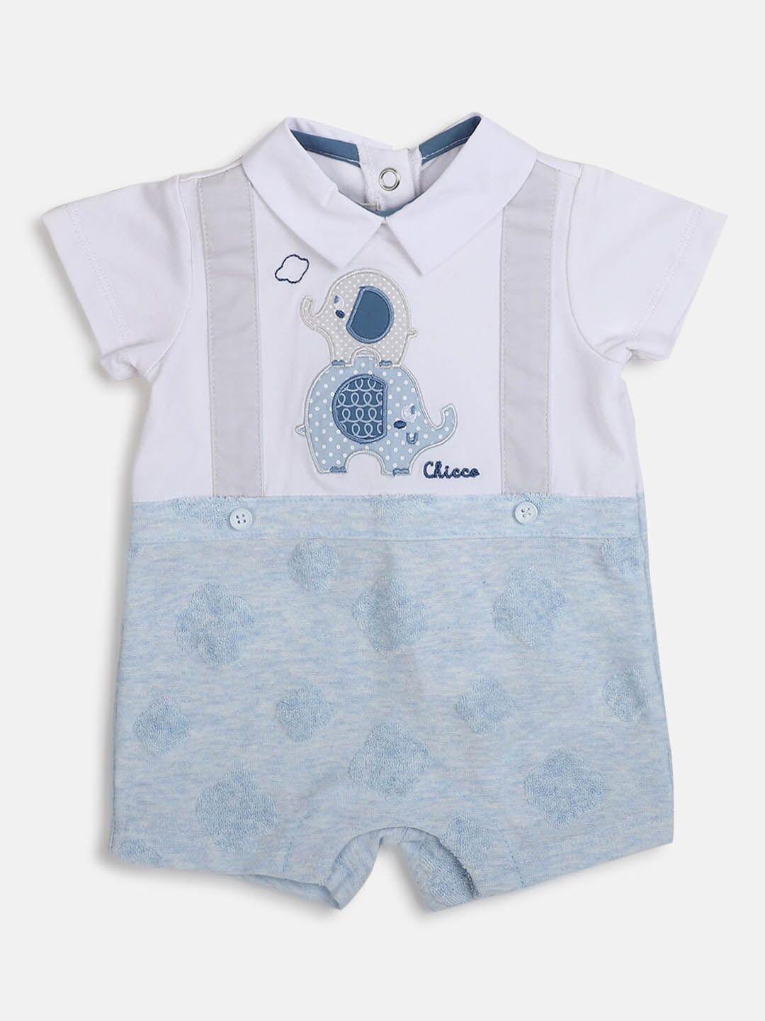 chicco infants boys printed cotton rompers