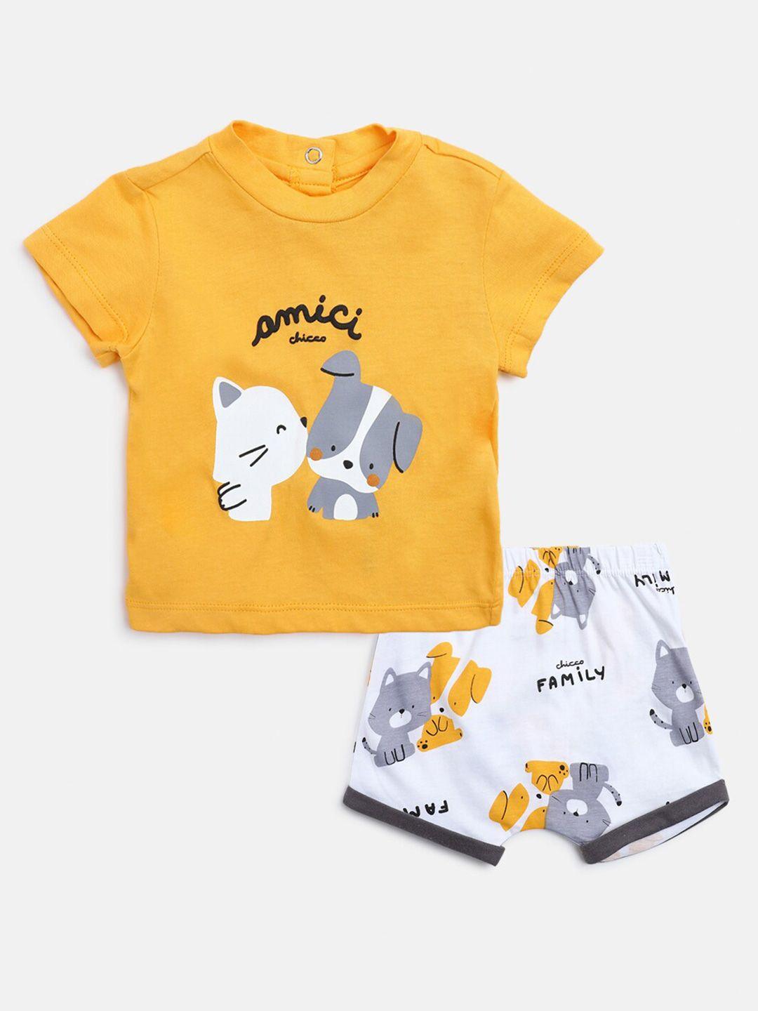 chicco kids printed t-shirt with shorts