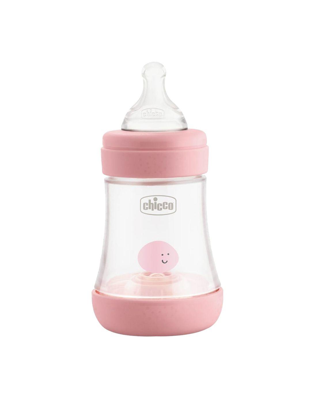 chicco pink & transparent feeding bottle