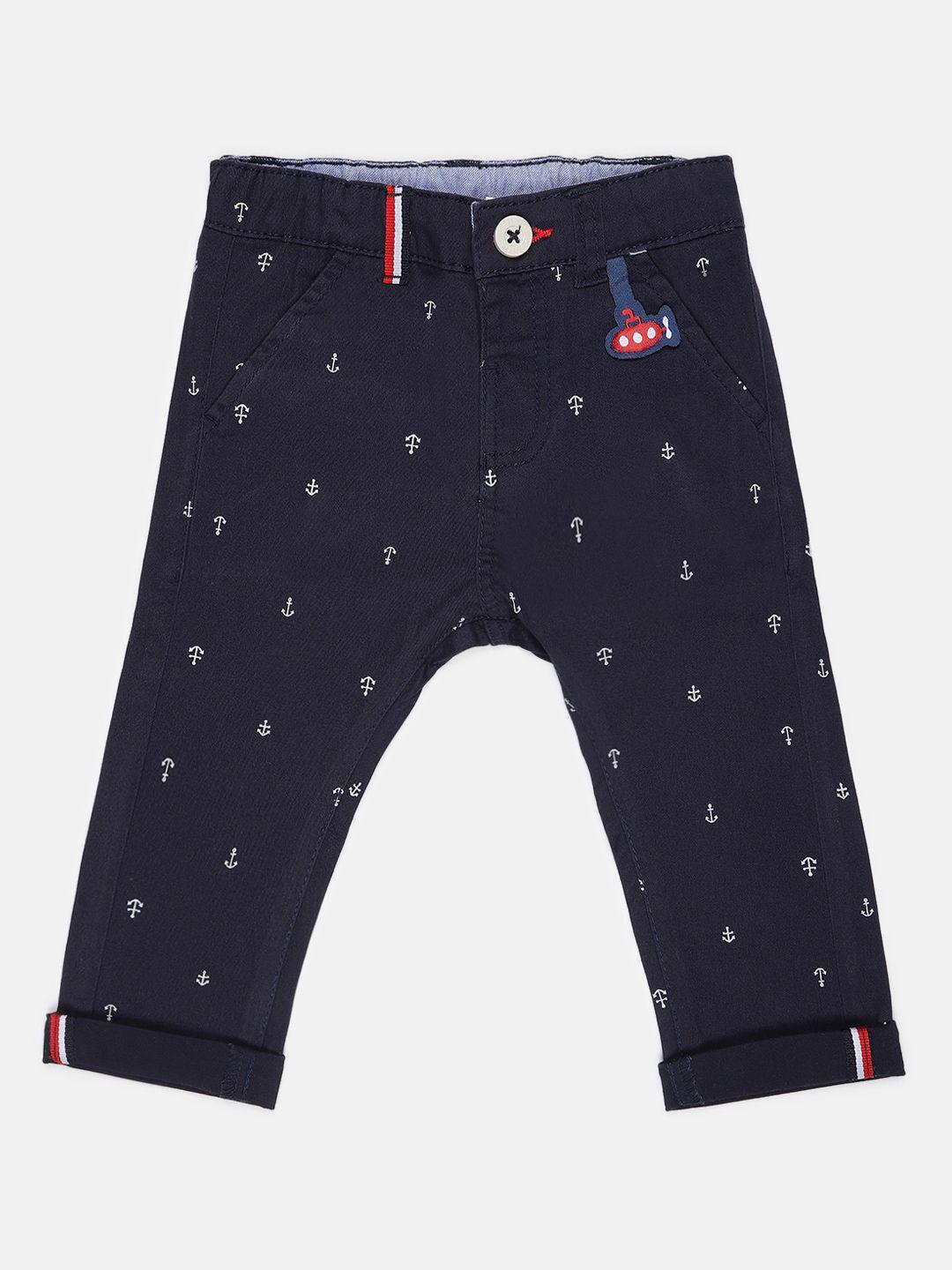 chicco boys blue printed trousers