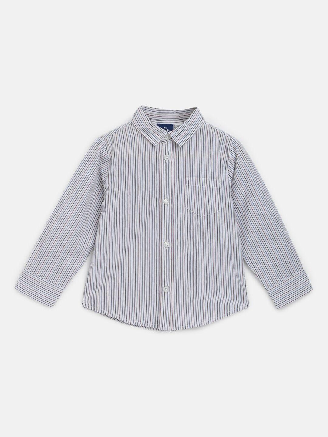 chicco boys comfort vertical stripes spread collar cotton casual shirt