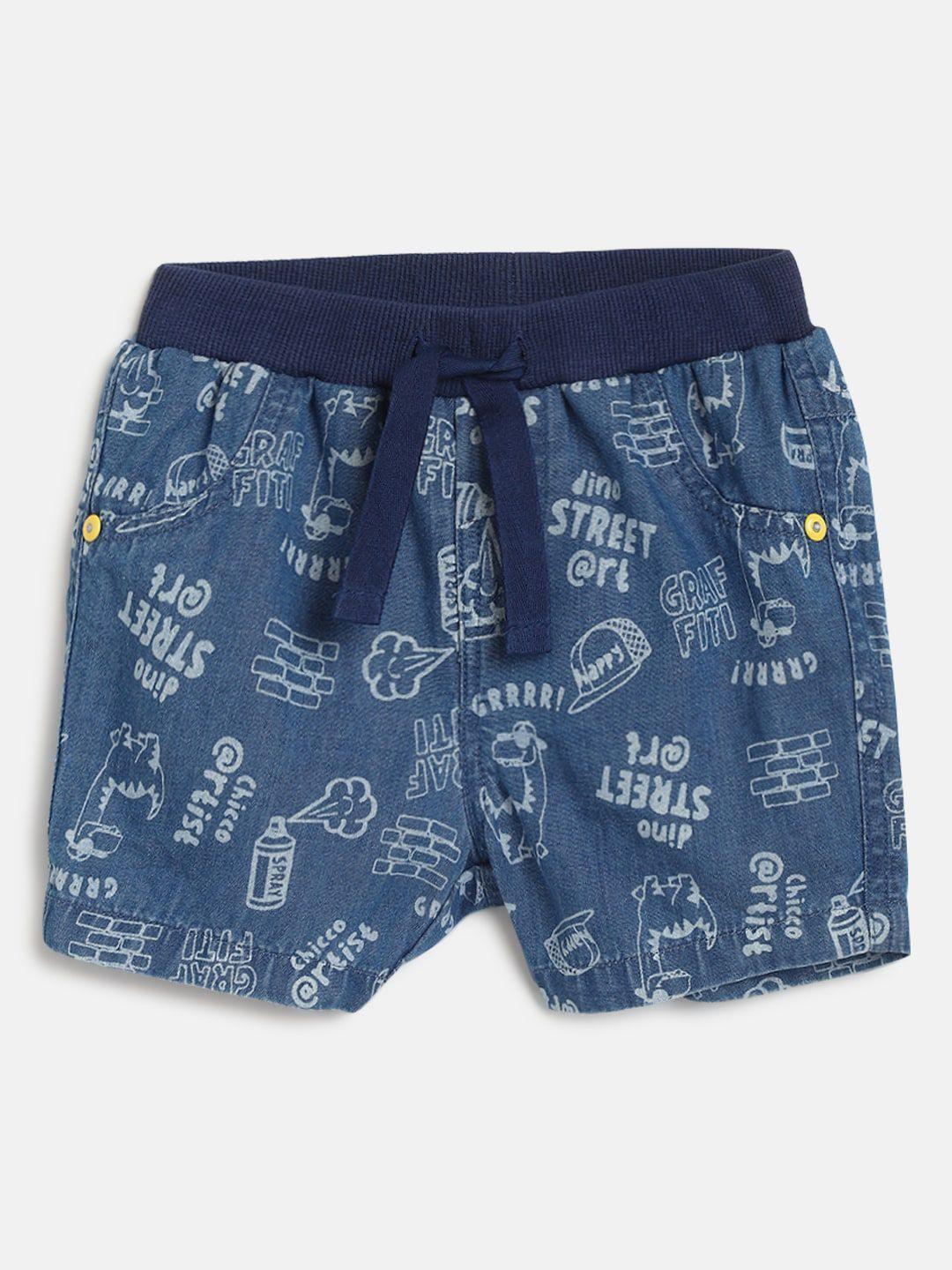 chicco boys cotton conversational printed shorts