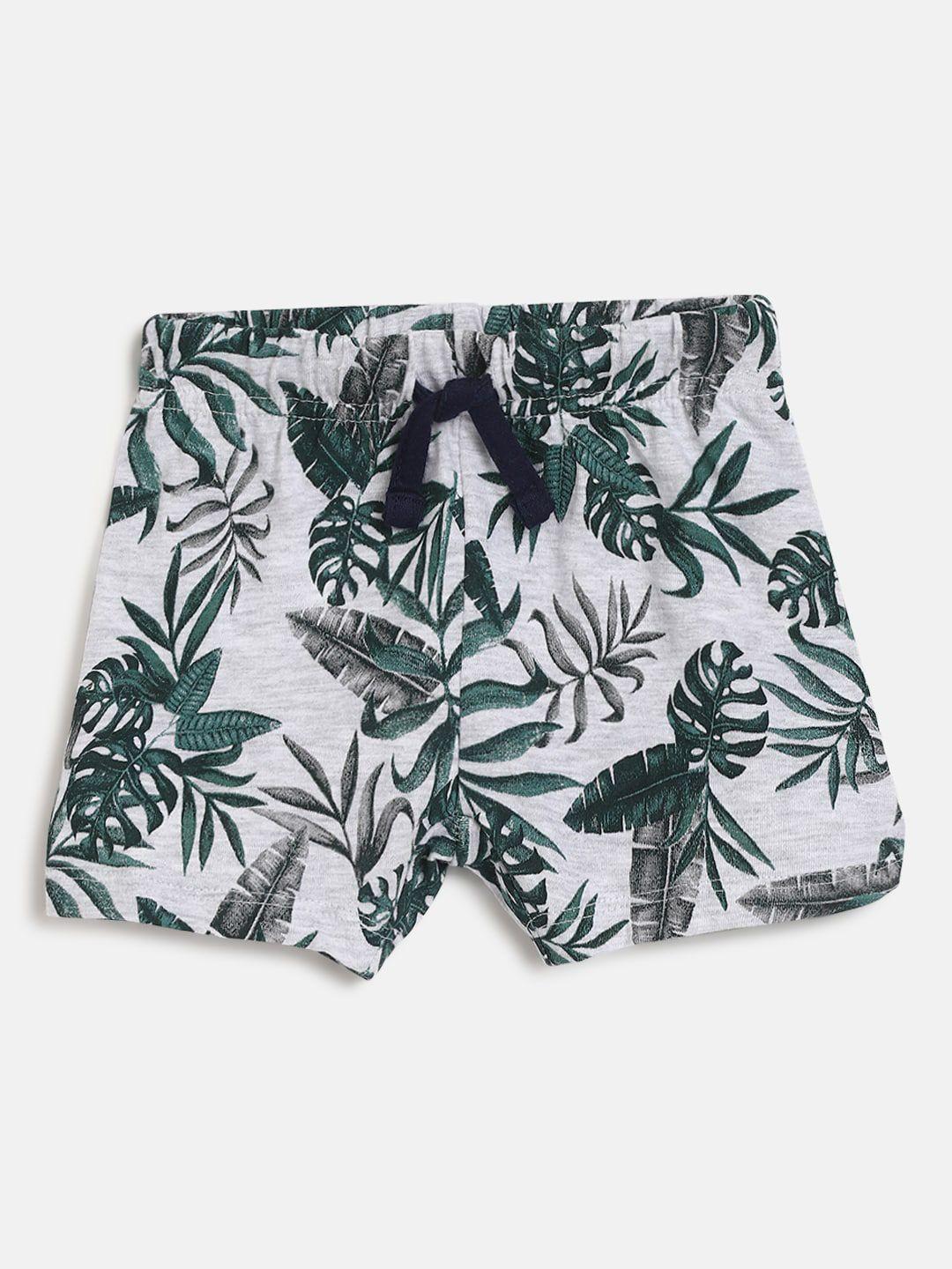 chicco boys floral printed mid-rise shorts