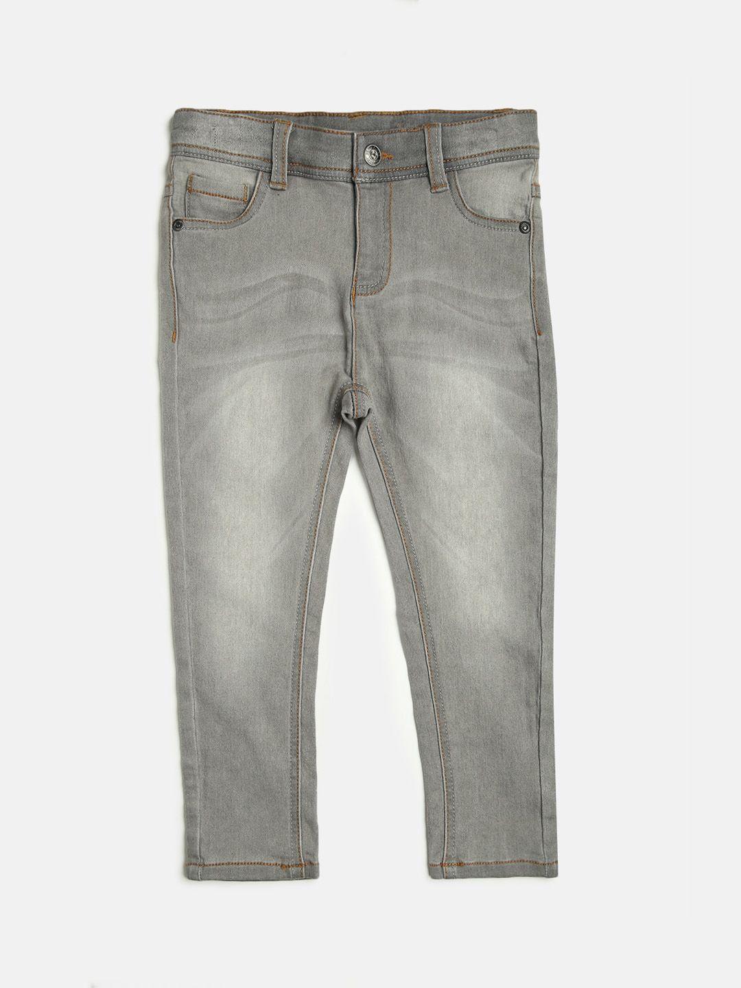 chicco boys grey slim fit heavy fade stretchable jeans