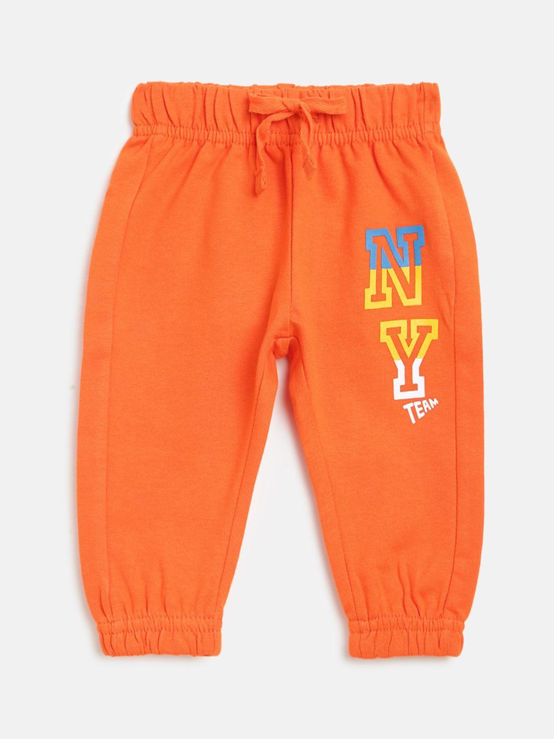 chicco boys orange joggers pure cotton trousers