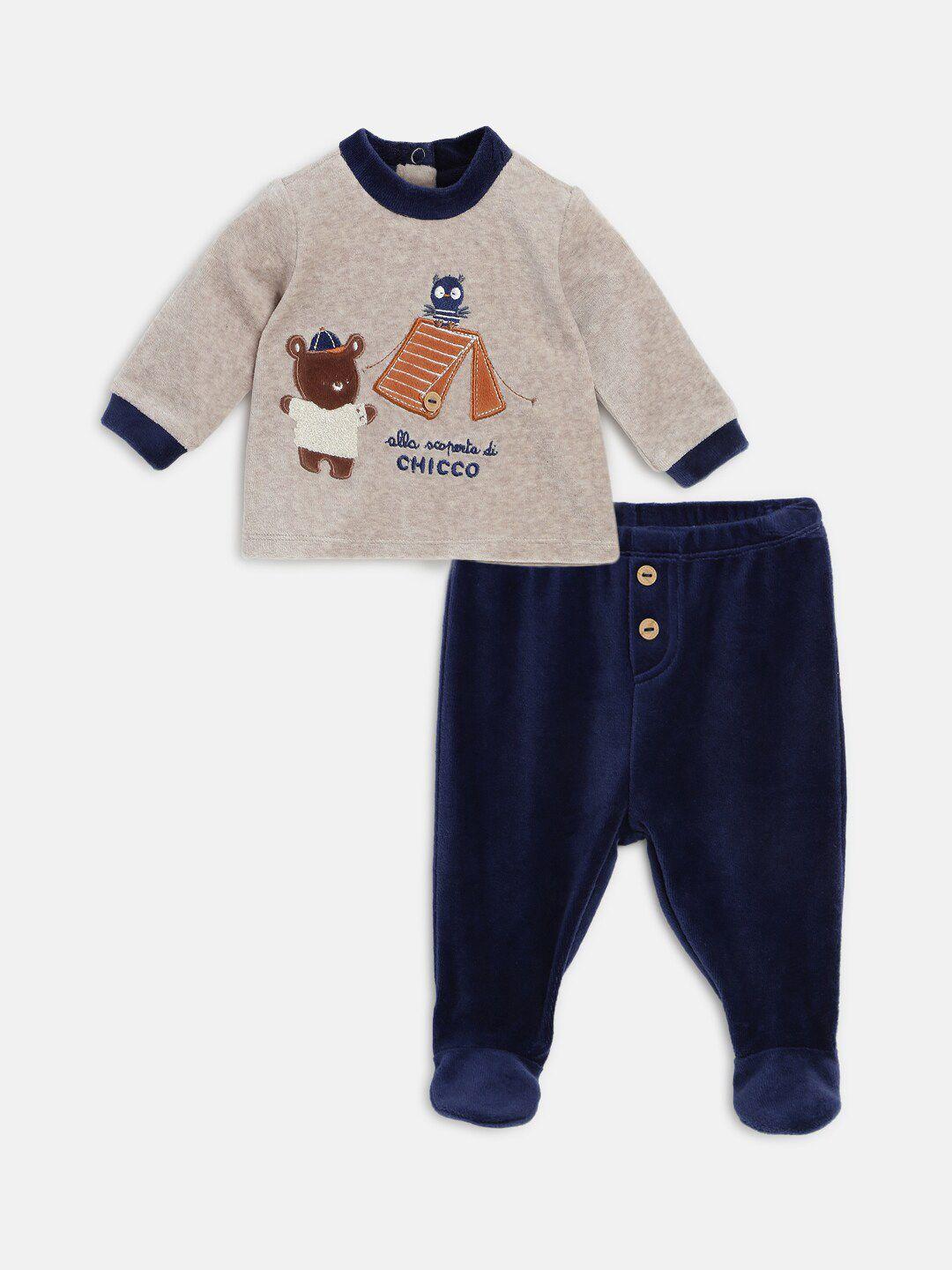 chicco boys printed t-shirt with trousers