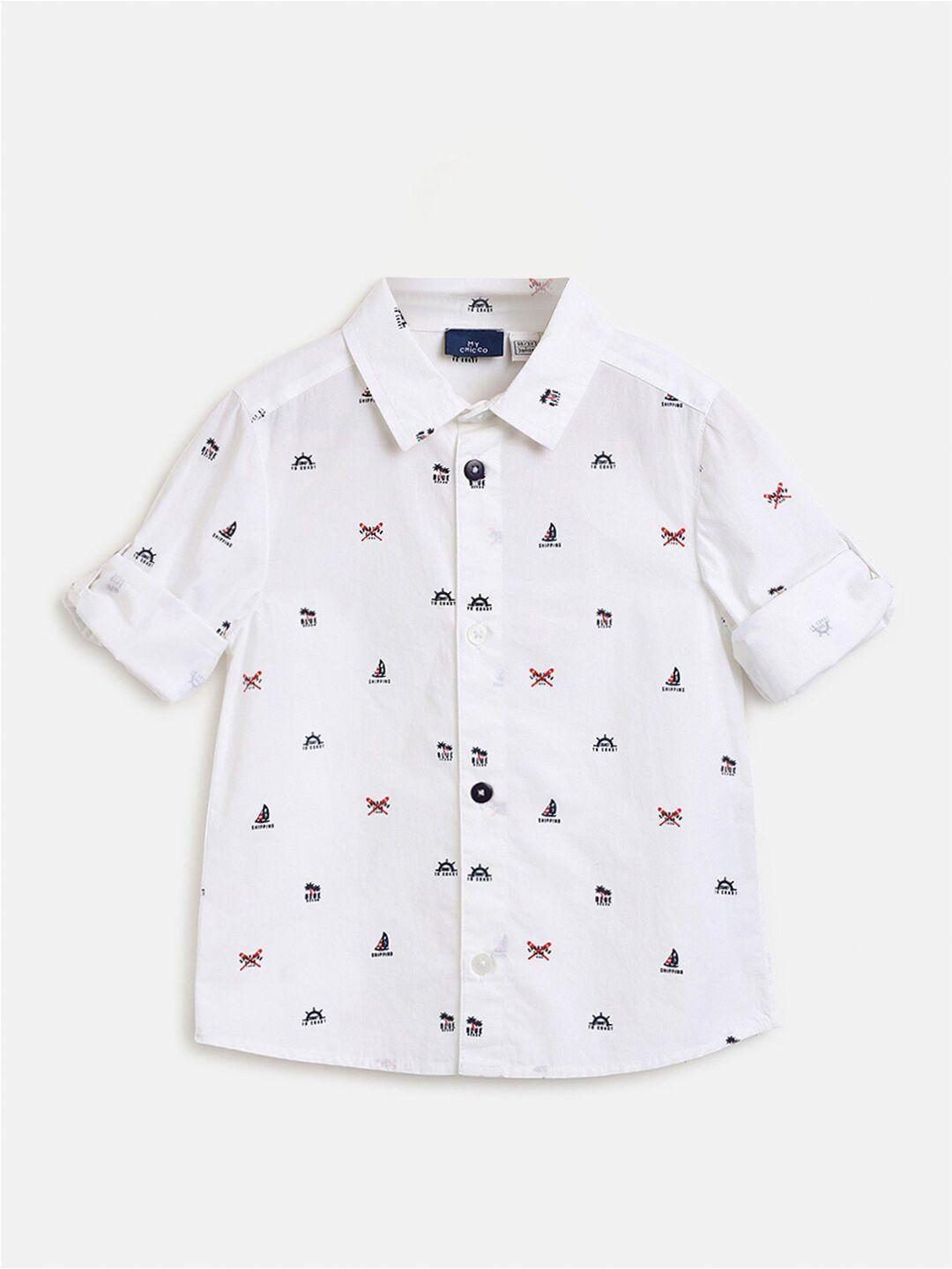 chicco boys relaxed printed cotton casual shirt