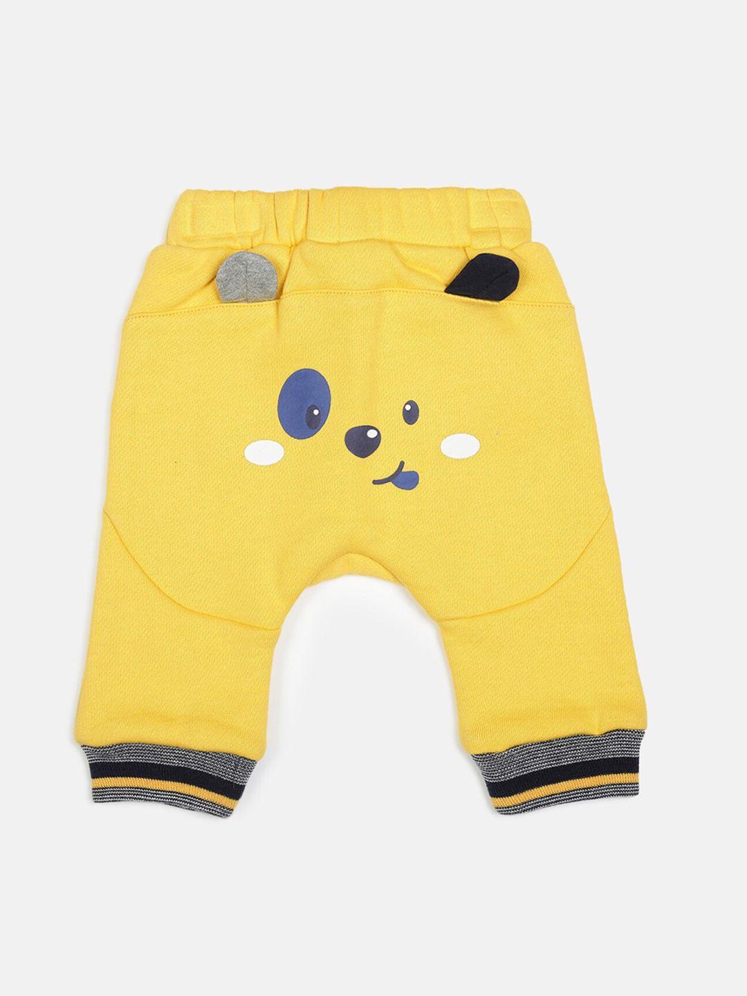 chicco boys yellow printed cotton joggers