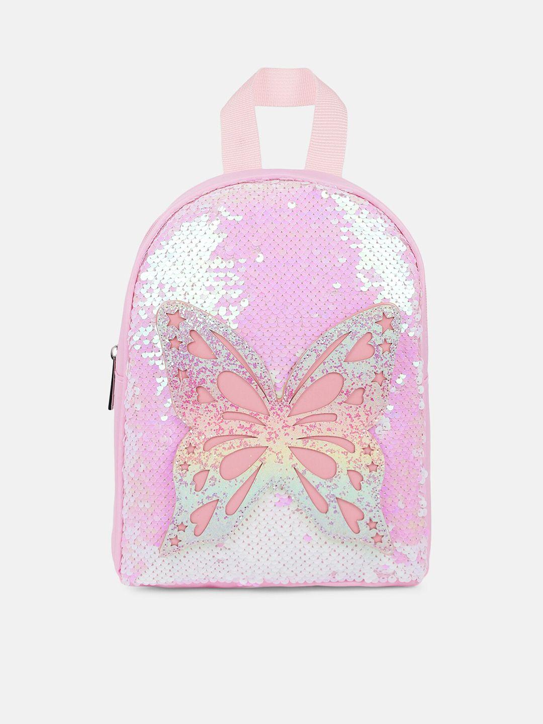 chicco girls pink & peach-coloured embellished backpack