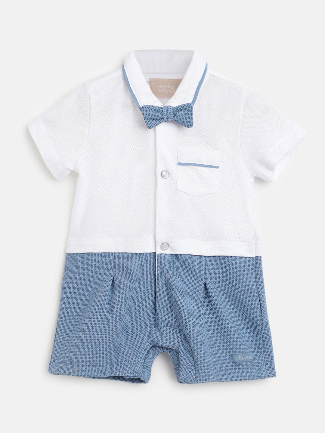 chicco infant boys colorblocked short sleeve rompers