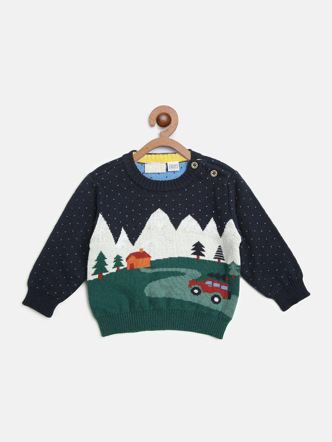chicco infant boys navy blue & white pullover