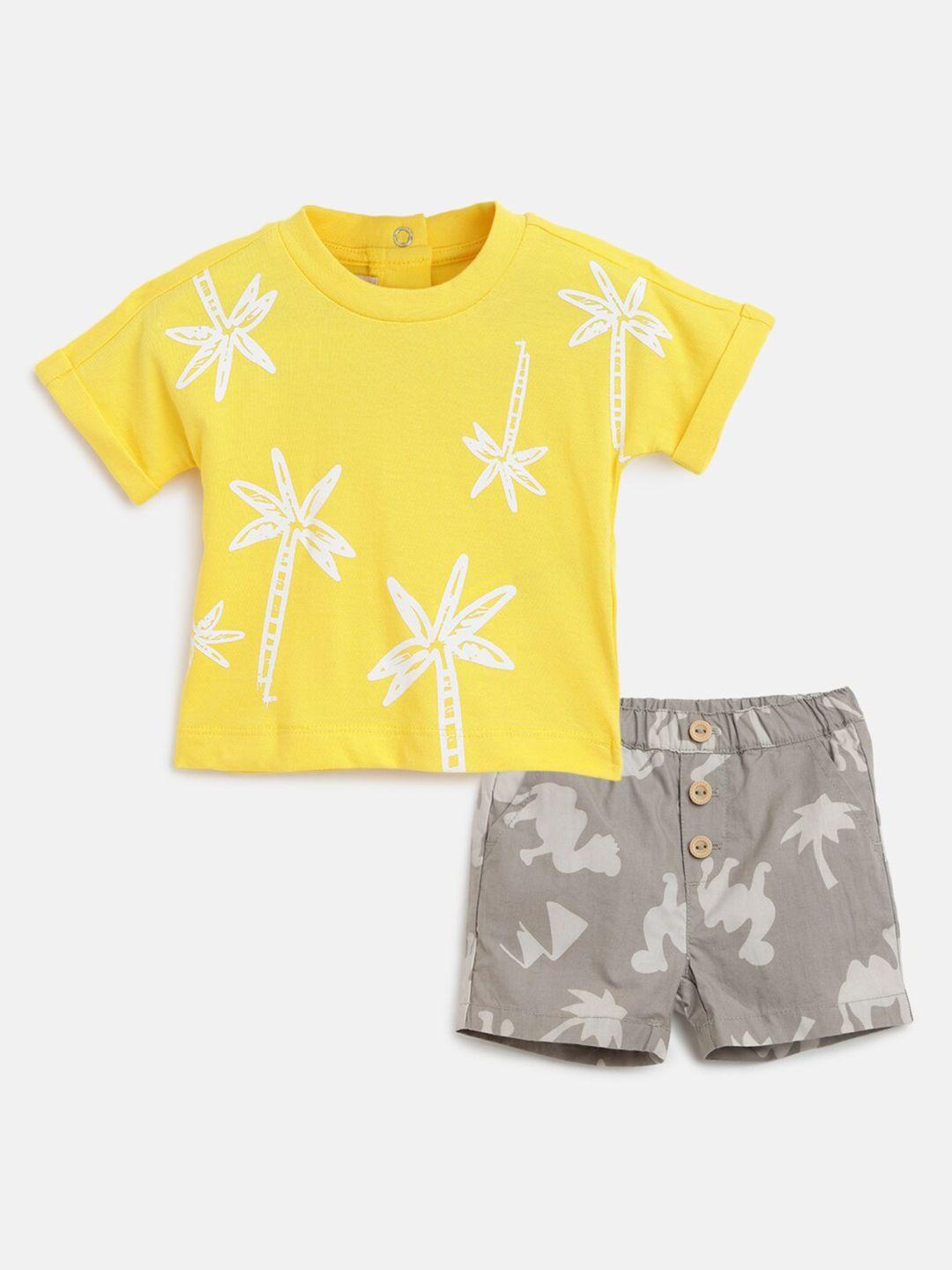 chicco infant boys printed pure cotton t-shirt with shorts