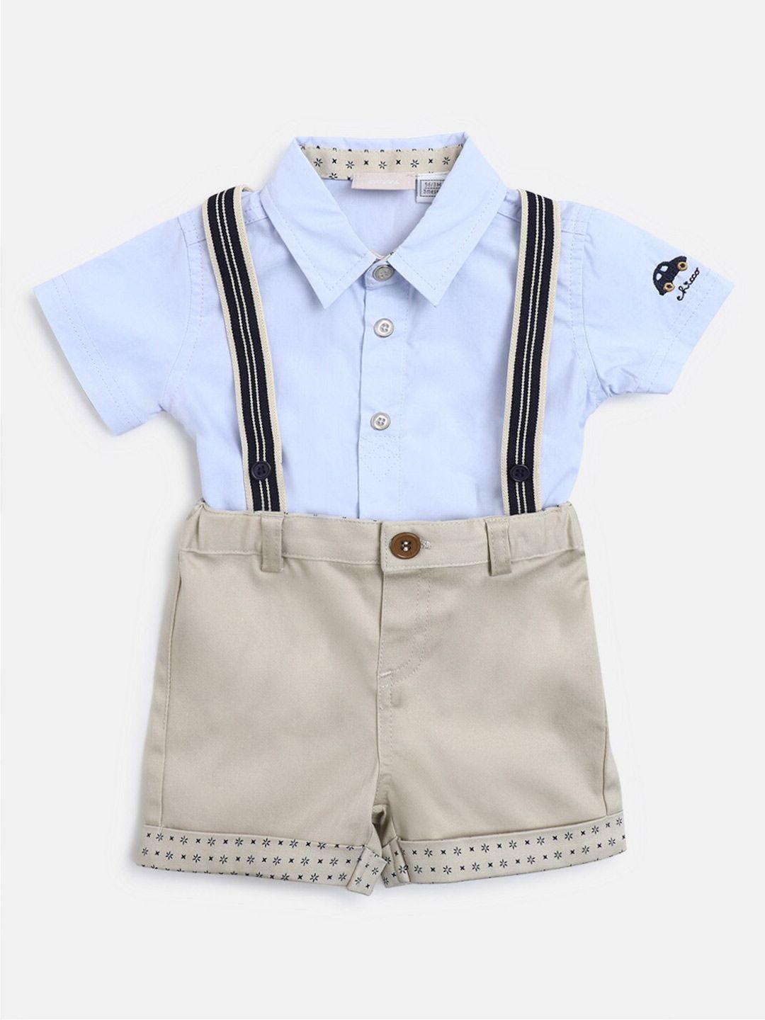 chicco infant boys pure cotton shirt with shorts