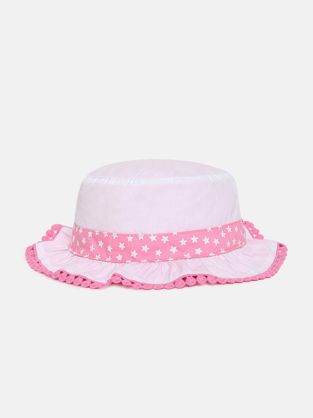 chicco infant girls pink & white reversible sun hat