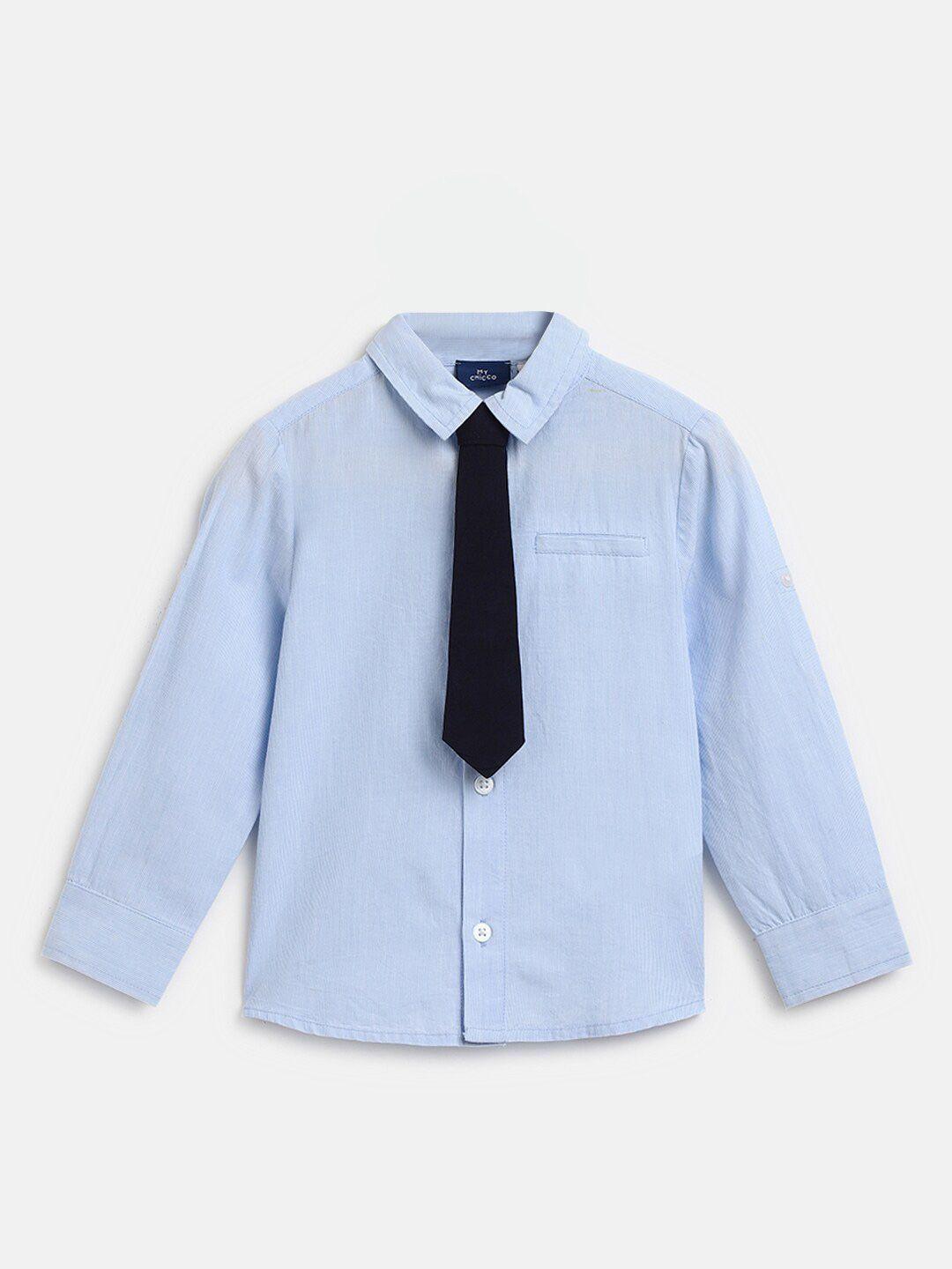 chicco infants boys striped relaxed cotton formal shirt