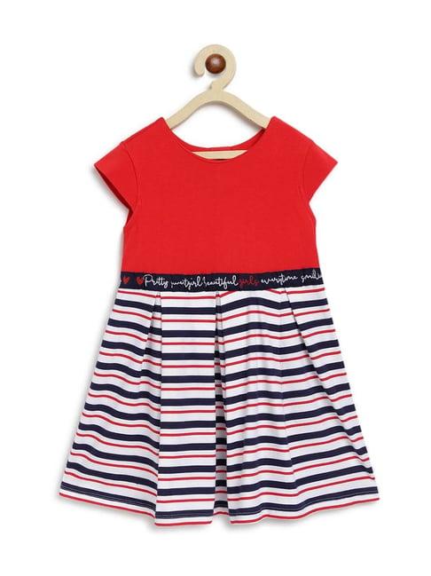 chicco kids red & white striped dress