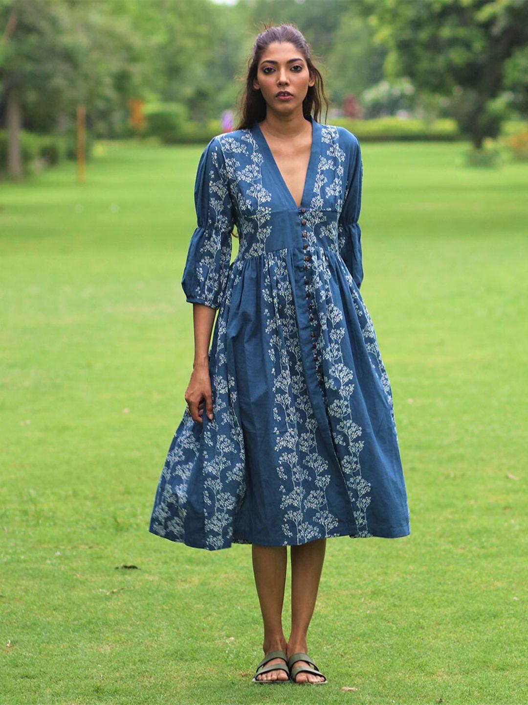 chidiyaa blue floral dress