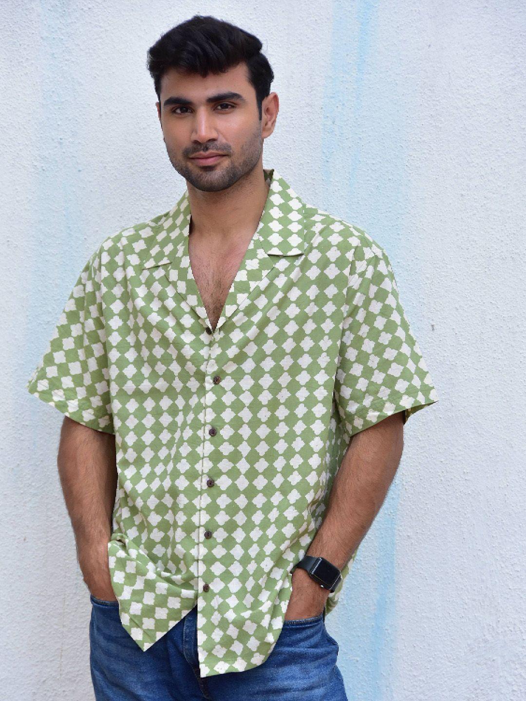 chidiyaa original geometric printed cotton casual shirt