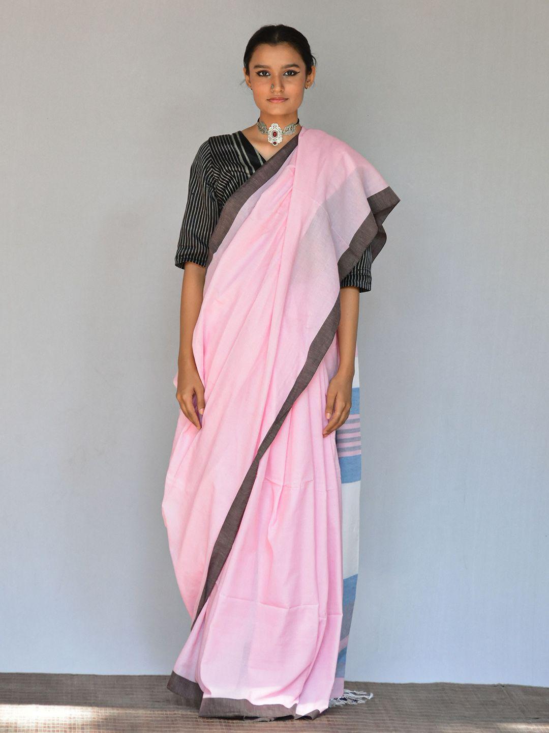 chidiyaa poly cotton saree with tassel